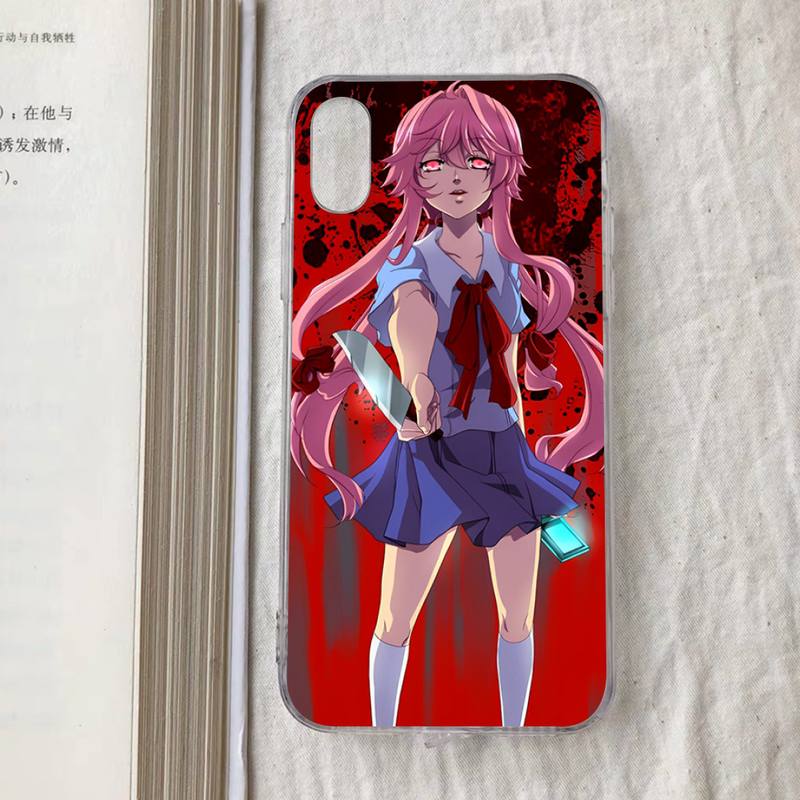 Mirai Nikki Future Diary Gasai Yuno Phone Case For iPhone 13 14 Pro Max XS XR 12 11 Pro 13 Mini 6 7 8 Plus Clear Back Cover Capa
