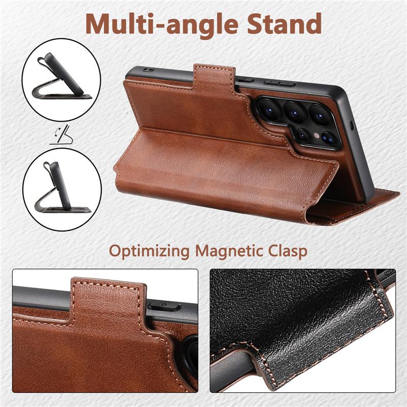 2 in 1 Removable Strong Magnetic Case For Samsung Galaxy S26U S22 S23 S24 S25 Ultra Retro Leather Card Wallet Phone Holder Cover