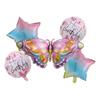 92MF Colorful Butterfly Balloon Set of 6 Aluminum Foil Number Balloon Happy-Birthday Decorations Baby Shower Party Supplies