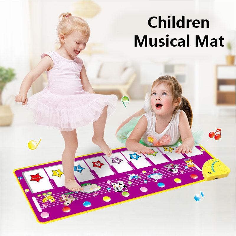 Kids Musical Carpet Baby Toddlers Fitness Keyboard Piano Mat Music Play Instrument Montessori Education Toys Gift for Girl Boy