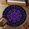 1pc mandala purple Round Chair mat Area Rug - Non-Slip, Floor Mat for Office, Bedroom, home decor Christmas Gift-1002346