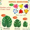 10/20Pc Hawaiian Luau Party Aloha Banner Hibiscus Flower Palm Leaves Sea Wave Tablecloth for Tropical Party Beach Birthday Decor