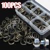 100pcs Bonded Washer Metal Rubber Oil Drain Plug Gasket for M6 M8 M10 M12 M14 M16 Combined Washer Sealing Ring Fasteners