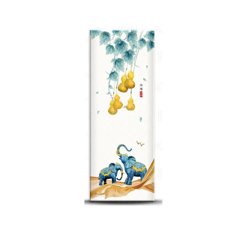 Chinese Style Refrigerator Door Sticker Self Adhesive Waterproof 3D Wallpaper Fridge Door Wrap Mural Cover Home Kitchen Decor
