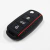 Autoschlüsselhülle für VW Golf Jetta POLO für Skoda Yeti Superb Rapid Octavia für SEAT Leon Ibiza 3-Tasten-Silikon-Schlüsselhülle