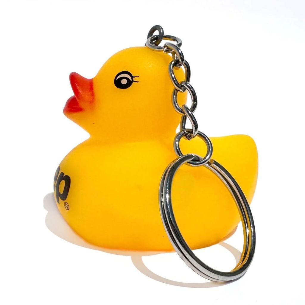 Jeep Rubber Duck Keychain - Squeaky Yellow Duck Keyring, Official Merchandise, Golden Yellow, 2 X 2.25 X 2", Goldenyellow