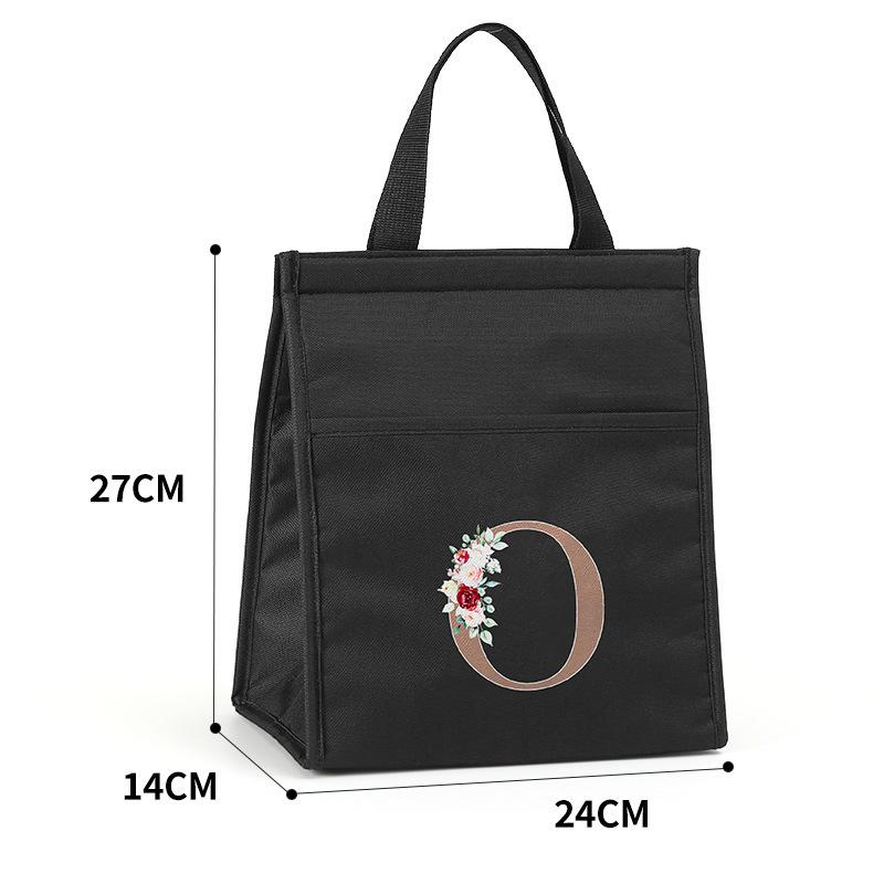 Thermal Bag Portable Lunch Bags Insulated Cooler Bag Food Bento Bags Printing Gold Letter Series Travel Picnic Storage Ice Bags