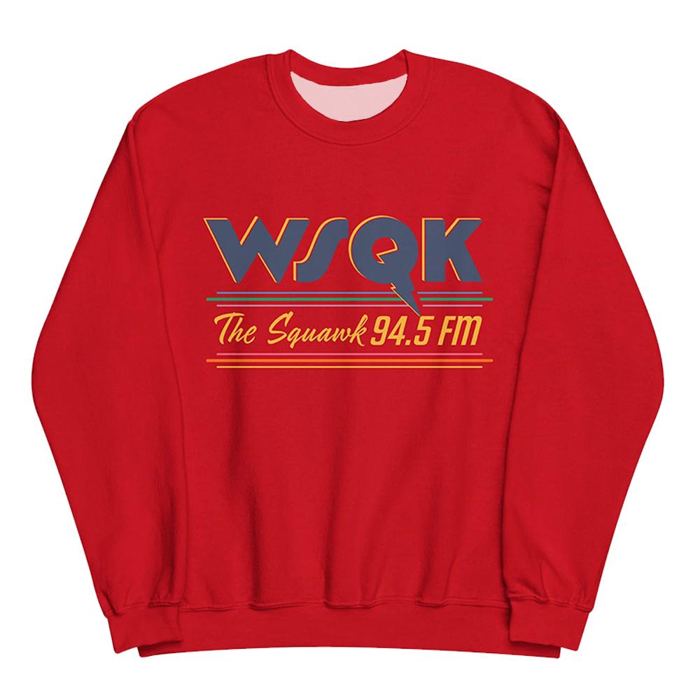 

WSQK The Squawk 94.5 FM Печатные свитшоты с круглым вырезом Зимние флисовые пуловеры с длинным рукавом Одежда с графическим принтом S