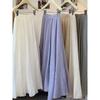 Japanese and Korean ice Tencel cotton and linen texture pleated skirt women's summer drooping sense casual pendulum A-shaped umbrella skirt long skirt