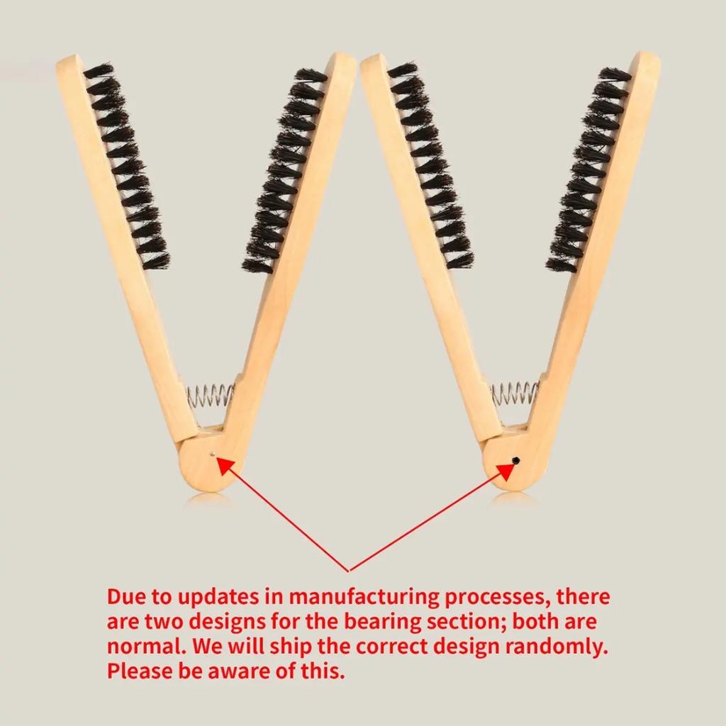 Professional V-Shaped Solid Wood Straightening Comb, Anti-Scald & Heat Resistant Hair Styling Brush
