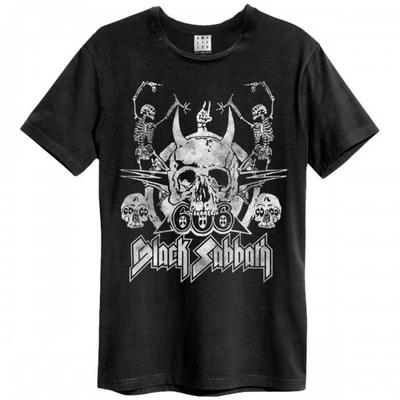 Amplified Unisex Adult Dancing Skulls Black Sabbath T-Shirt