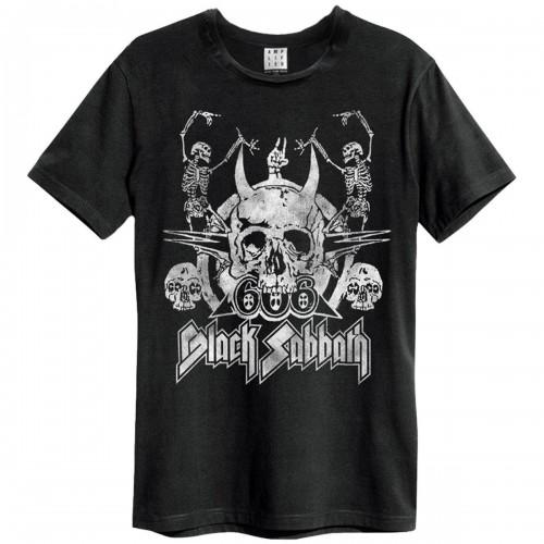 Amplified Unisex Adult Dancing Skulls Black Sabbath T-Shirt