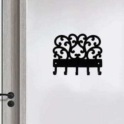 Decorative Scroll Metal Key Rack Hanger - Small 6 Inch Wide Small Metal Key Holder Decorative Scroll Decorative Scroll Key Rack