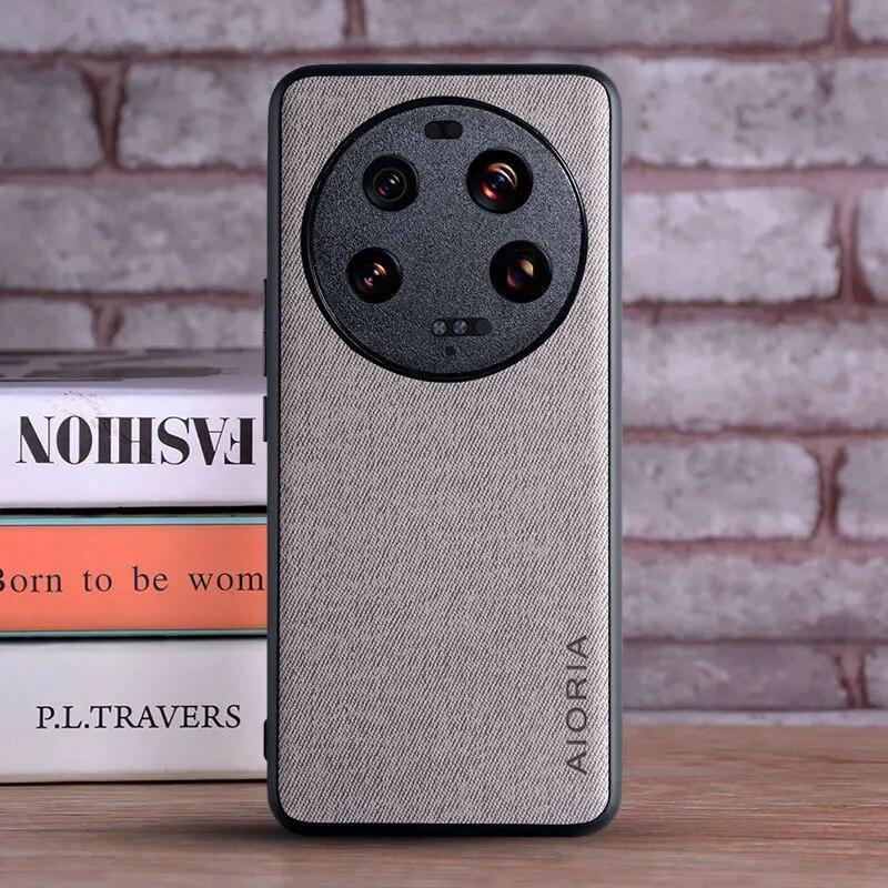 

Чехол для Xiaomi 13 Ultra 5G, роскошный текстильный кожаный мягкий чехол для телефона, чехол для Xiaomi 13 Ultra, чехол for Xiaomi 13 Ultra светло-серый