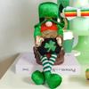 St. Patrick's Day Long-Legged Gnome Doll with Four-Leaf Clover - Green Ornament for Home Decor