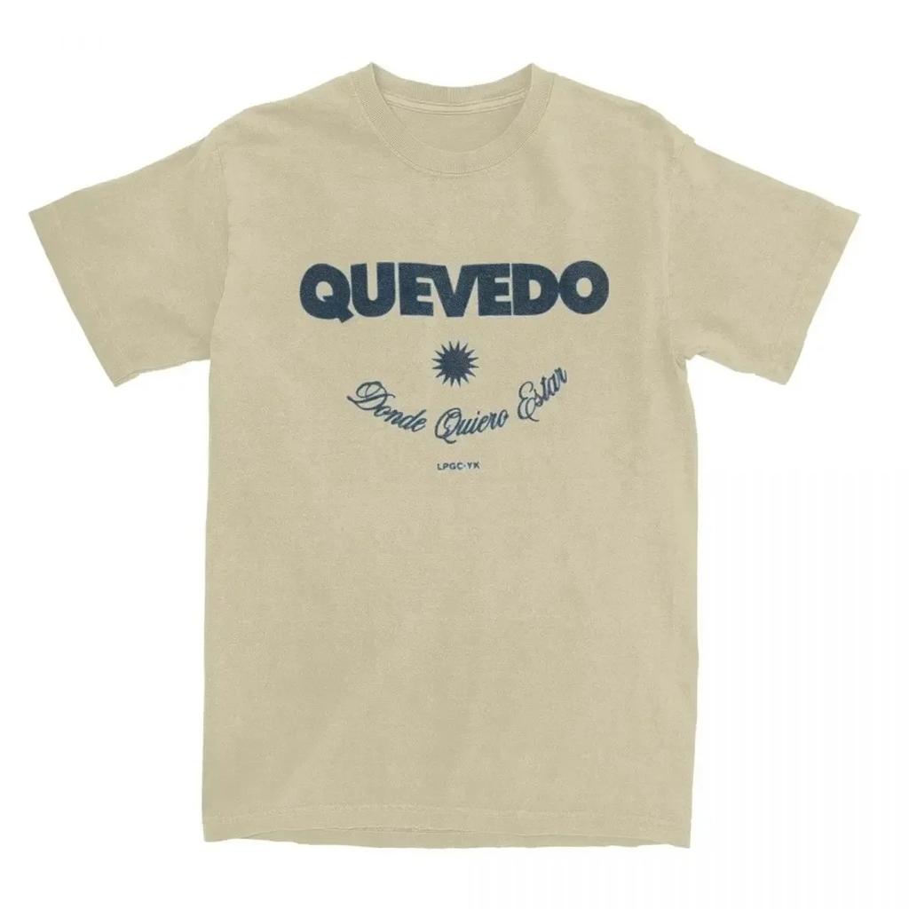 Vintage Quevedo Album T-Shirts für Männer Frauen O-Ausschnitt 100% Baumwolle Donde Quiero Estar Kurzarm-Tees Übergroße Kleidung