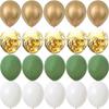 20PCS 10inch Balloon Kit Retro Green White Gold Balls Birthday Wedding Anniversary Jungle Summer Party Decor Home Supplies KTY