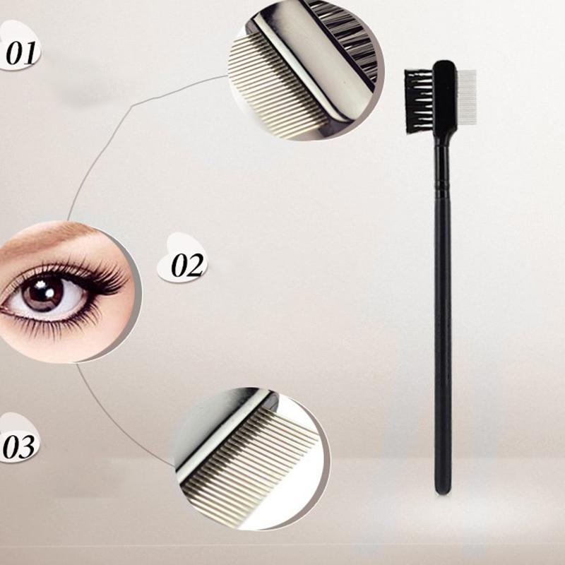 Augenbrauenkamm, Wimpernbürste, Stahlzähne, Doppelkamm-Verlängerungsbürste, Metallkamm