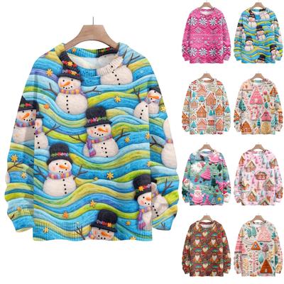 Christmas Sweatshirts For Women Knit Sweater Cute Shirt Fall Crewneck Pullover Tops