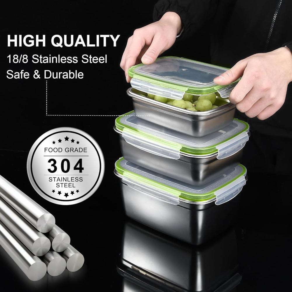 Stainless Steel Lunch Bento Box Sealed Leakproof Portable Food Storage Box Household Pickle Box Refrigerator Food Container
