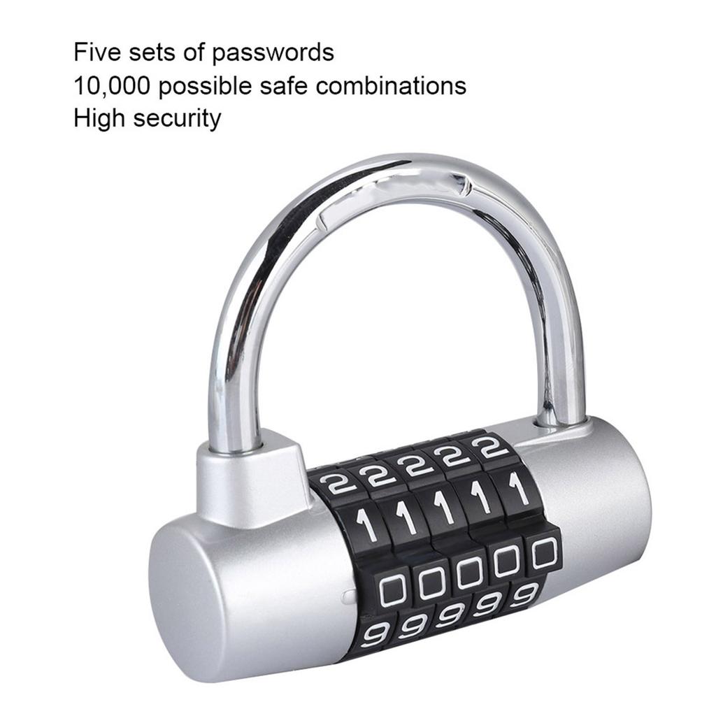 5 Digit   Lock Padlock U shaped Suitcase Door Combination Lock Red