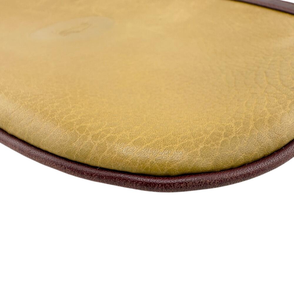 CARTIER Pouch business bag By color leather Clutch bag mustard leather Women Used