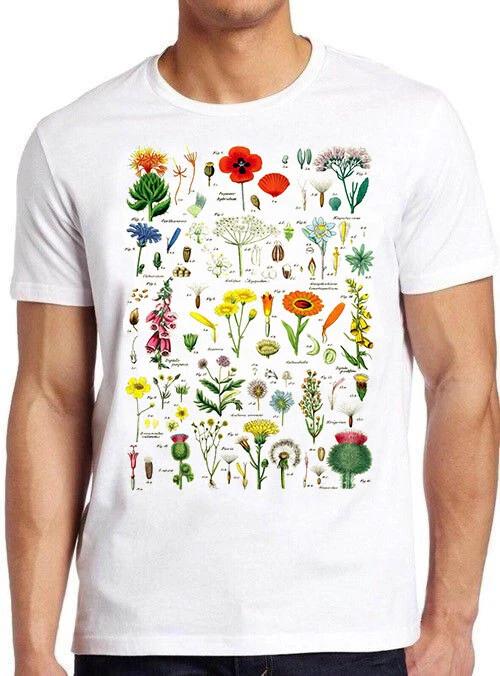 Flowers Variations British Wildflowers Retro Cool Top Tee T Shirt M509 XXL