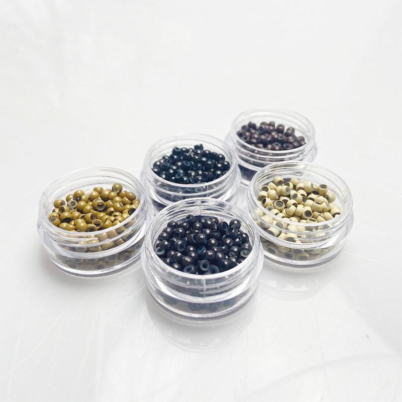 200Pcs Hair Extension Tools 4.0Mm Silicone Nano Rings For Nano Rings Copper With Silicone Lined Hair Beads Hair Rings