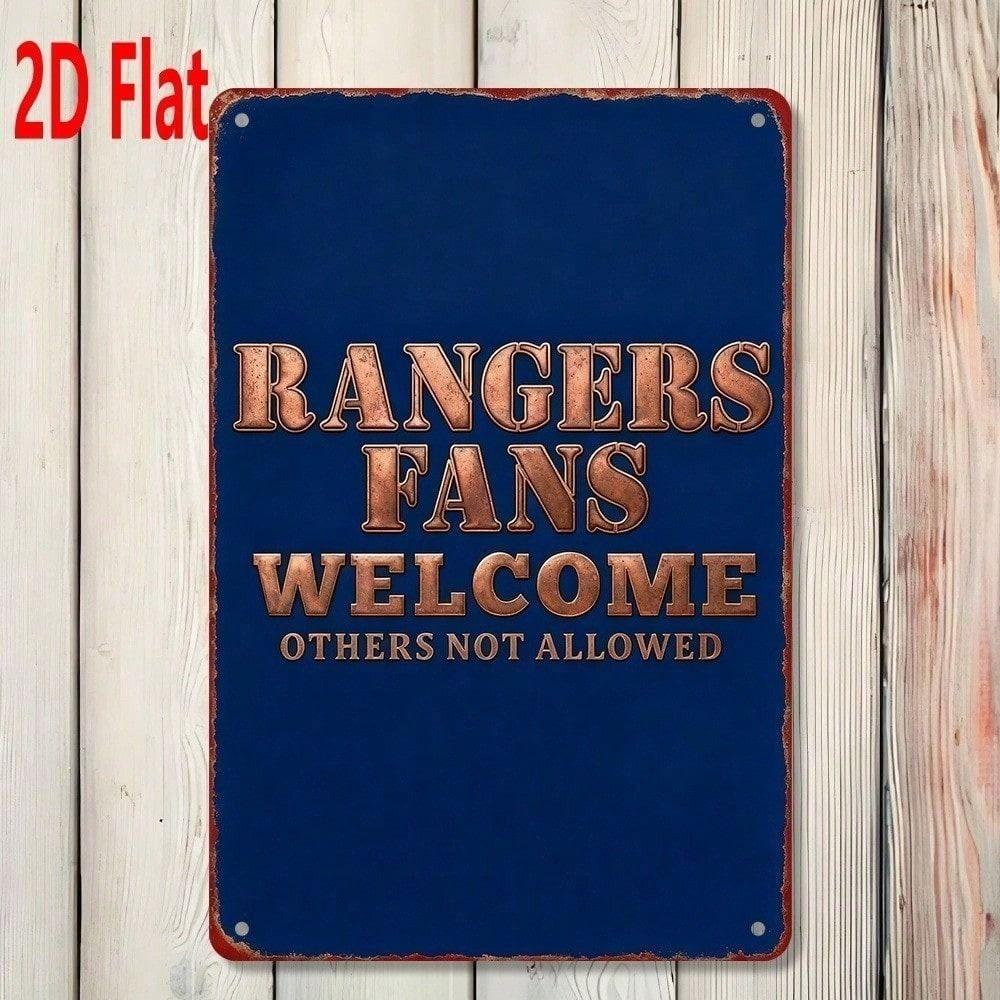 Vintage Metal Sign Rangers Fan Wall Art Decor