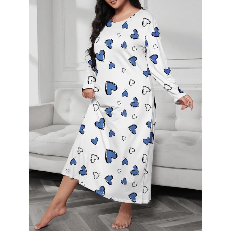 YYFS Robes décontractées à manches longues et col rond pour femmes, mode printemps-automne, taille ample