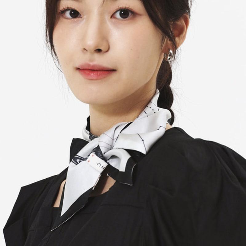 ONSZ Black and White Universe Twilly Scarf