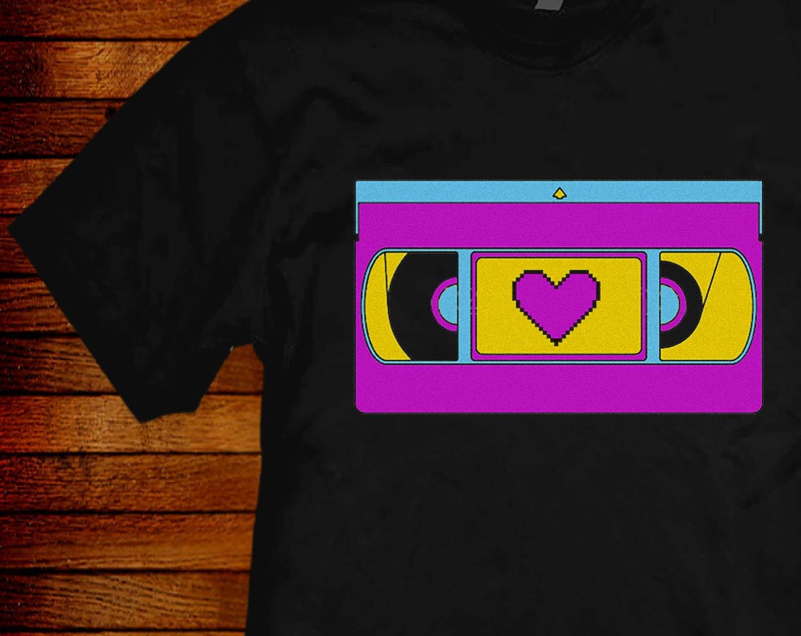 VHS Tape T shirt: 80s Pop-Art Movie Buff Tee 4XL