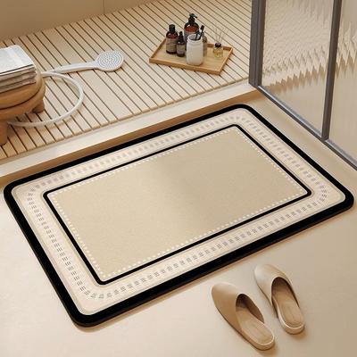 Banyo Yer Paspası Krem Rüzgar Diatomlu Toprak Süper Emici Kaymaz Halı Tuvalet Yer Paspası Ev Tipi Kapı Paspası
