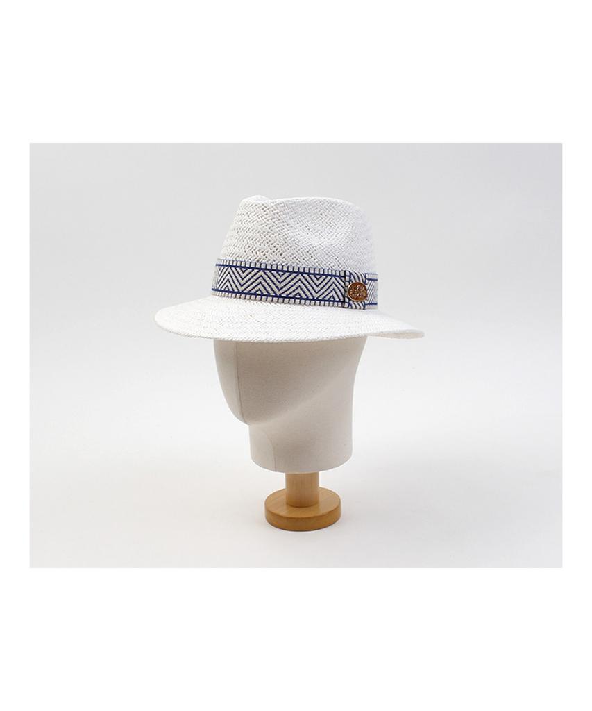 Yunibeosyeolkemiseuteuli Blue Mono Line Swing White Short Fedora Summer Fedora