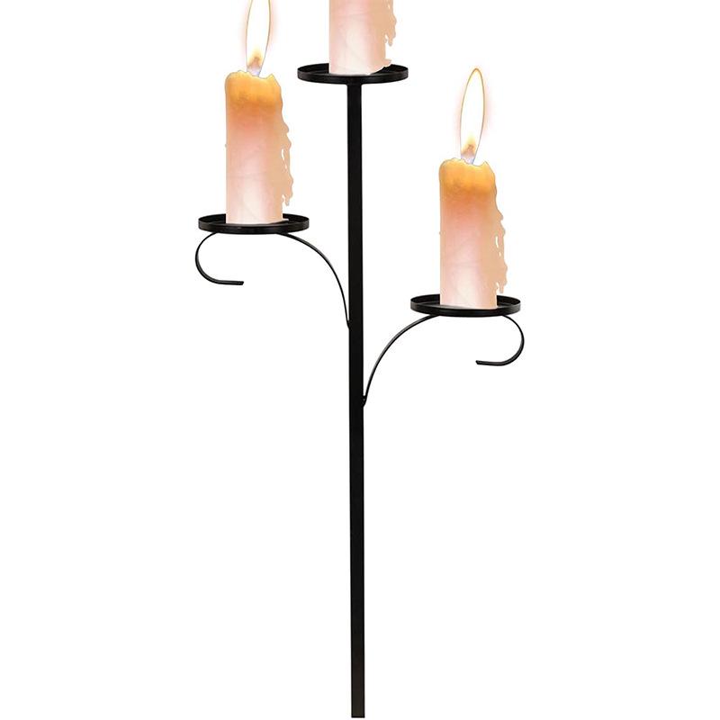 Black Triple Tree Topper Candelabra - Christmas Tree Decoration