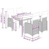 VidaXL Ensemble de bistro de jardin 5 pcs coussins marron poly rotin 3277211