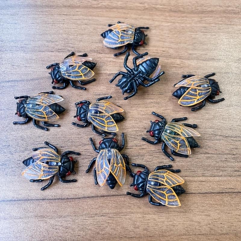 10 Stück Realistische Zikadenfigur Ornament Lebensechte Insektenmodell Dekoration für Zuhause Büro Schreibtisch Feng Shui Reichtum Glück Statue Geschenk