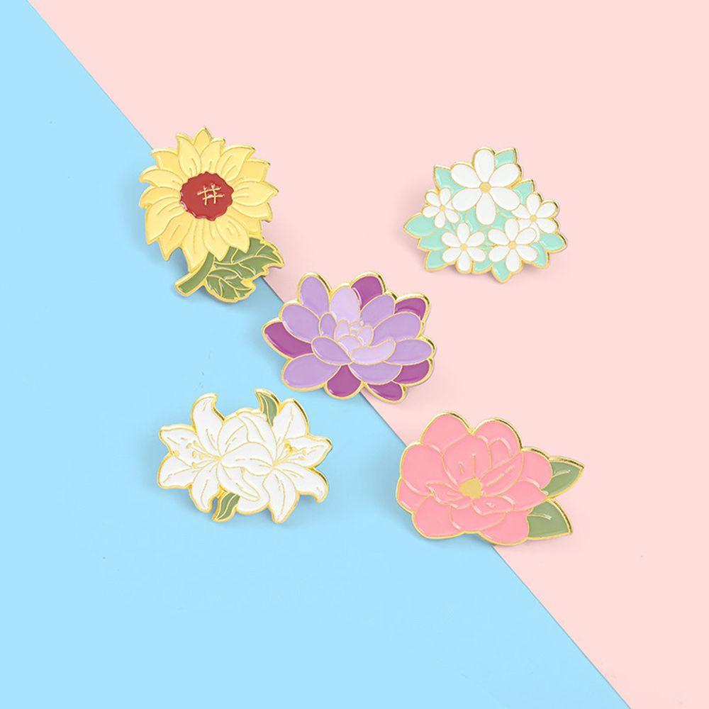 

Cute Collar Pins For Girls Sunflower Korean Badges Pin Backpack Decoration Women Brooches Flower белый/зелёный