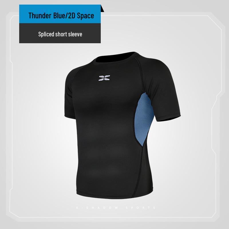 

Мужская облегающая спортивная футболка с коротким рукавом Juyitang для бега на открытом воздухе и фитнеса S