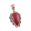 Natürlicher Roter Jaspis Edelstein 925 Massiv Sterlingsilber Zweifarbig Anhänger 1,50" F9T32