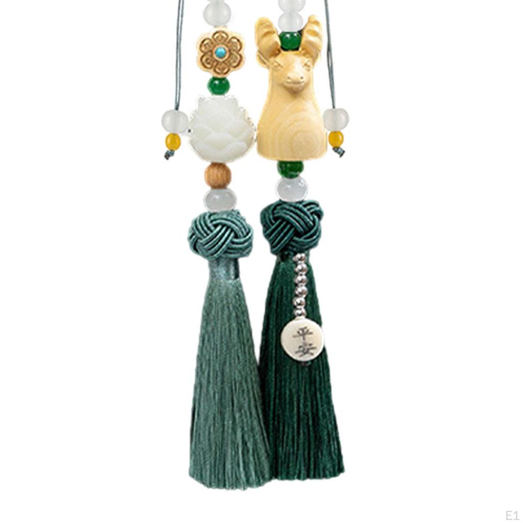 Car Rear View Mirror Pendant Decoration,Deer Statue Hanging Ornament Resin Sculpture for Home Decor