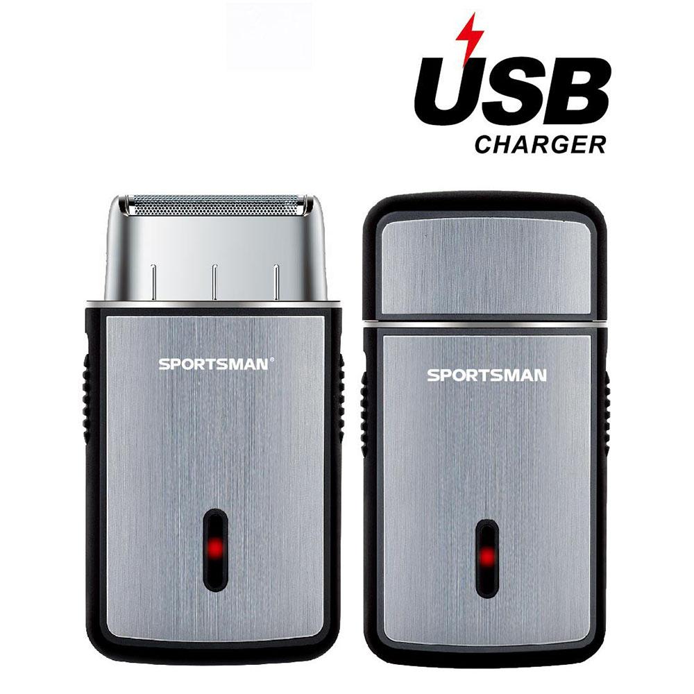 

SPORTSMAN 2 In 1 Mini Cordless Shaver USB Rechargeable Electric Temple Trimmer for Travel Home Type A