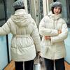 Roupas de Inverno Femininas Trench Coat Médio Longo Casaco de Penas Espesso com Capuz Parkas Para Mulheres Roupas de Exterior Vento Coreano