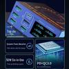 6-Port USB Charger with 20W PD Fast Charging and Digital Display - Universal Type-C Desktop Station for Mobile Phones