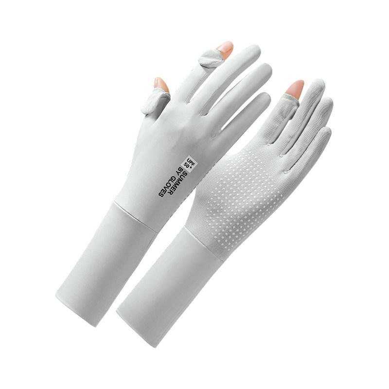 

Summer Riding Sunscreen Gloves For Women Ice Silk Outdoor Driving Touchscreen Non-Slip Uv Resistant And Breathable Gloves A2