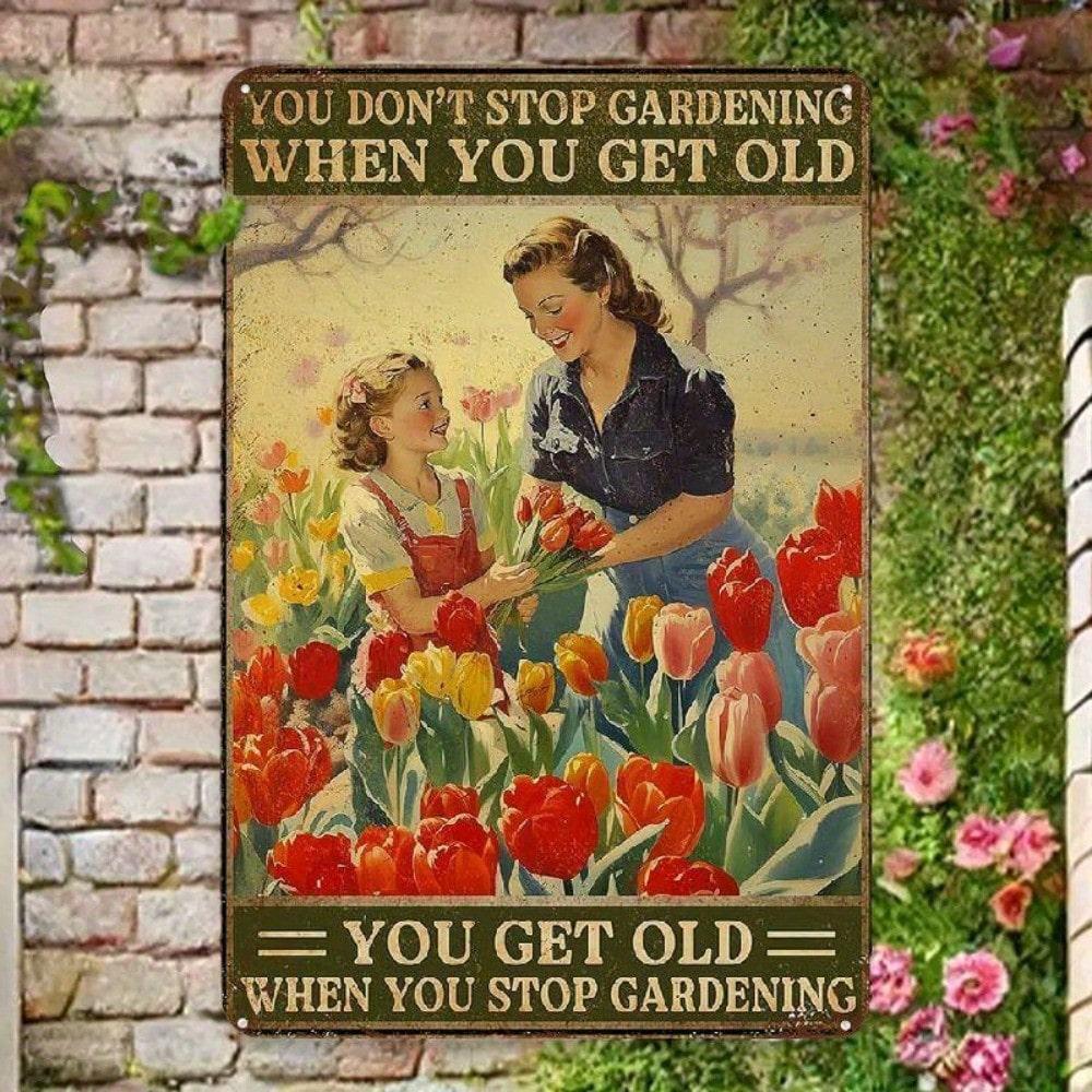 Vintage Metal Sign Planting Quote 12x8 Inch Retro Tin Wall Art Farmhouse Decor 20x30
