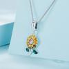 Vintage-Halskette mit Sonnenblumen-Anhänger aus 925er-Sterlingsilber für Frauen, Valentinstagsgeschenk, edler Schmuck