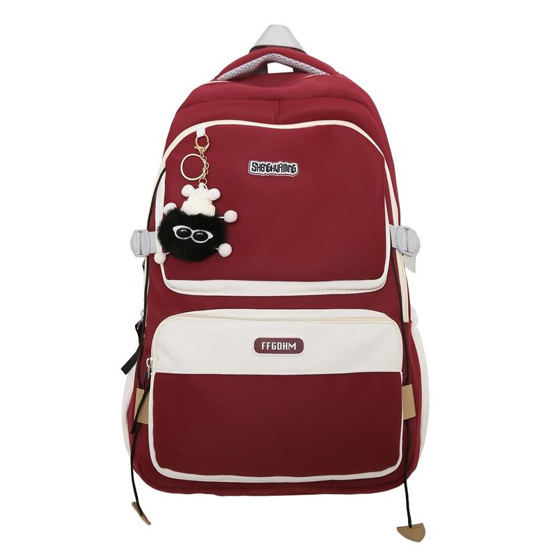 Men's Contrast Color Backpack Women's Large Capacity Backpack Student Schoolbag