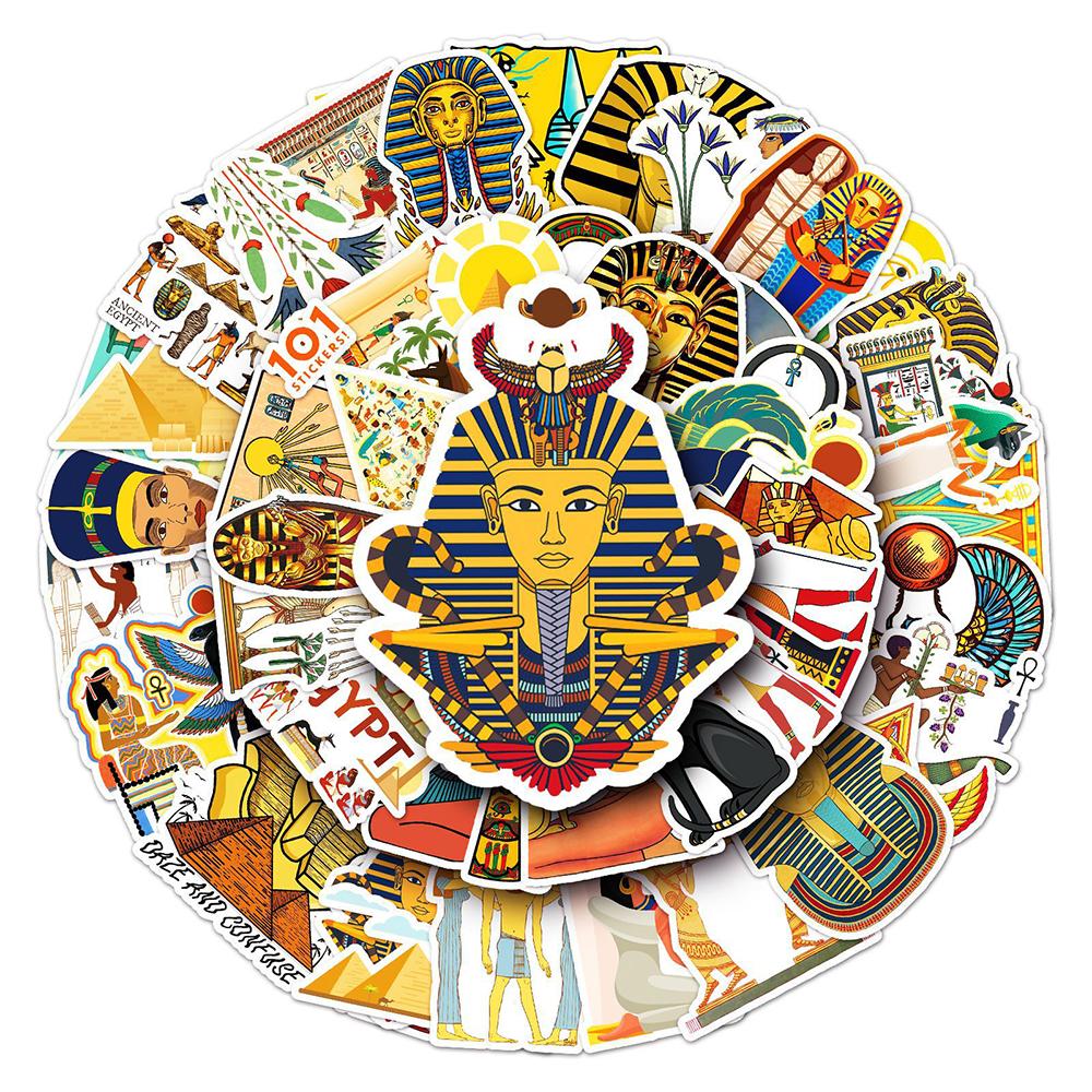 10/30/50pcs Cartoon Ancient Egyptian Culture Stickers Pyramid Pharaoh Sticker DIY Skateboard Notebook Phone Case Decals Toy Gift