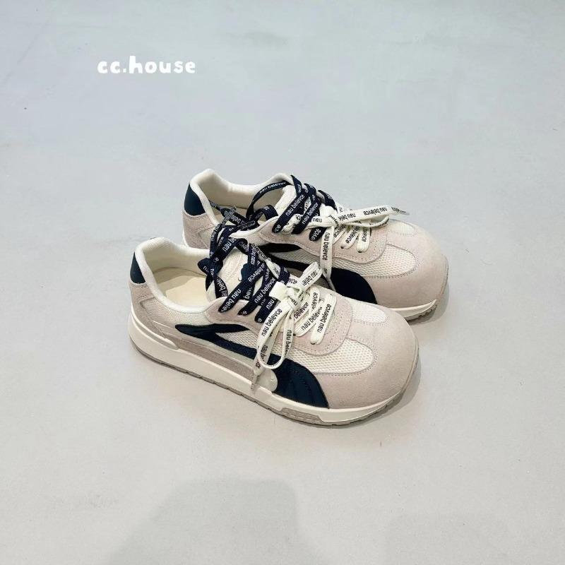 

Ugly cute big head women s new color matching casual versatile thick-soled breathable mesh sneakers 35 синій